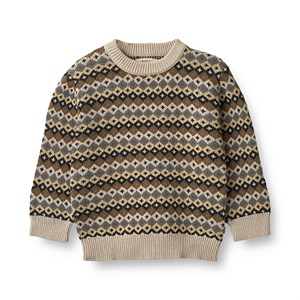 Wheat - Jacquard Pullover Elias, Multi Blue